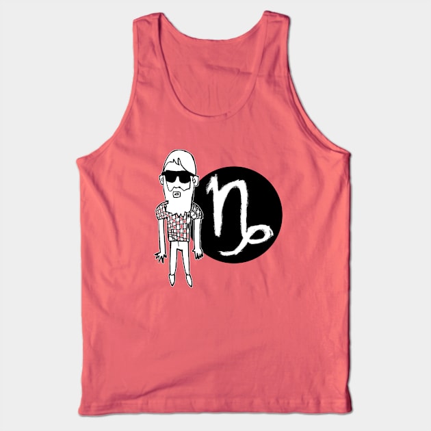 Capricorn Zodiac Man, Capricorn Guy Tank Top by badlydrawnbabe